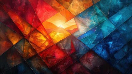 Dynamic Geometric Spectra of Futuristic Dimensions，A Lively Universe of Color Blocks in Transformation, Fusion, and Rebirth under Pulsating Lights ，Visionary Passage into Future Dimensions