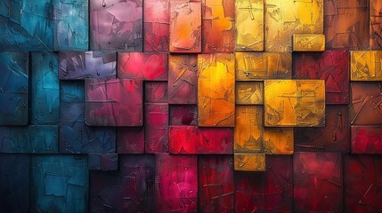 Dynamic Geometric Spectra of Futuristic Dimensions，A Lively Universe of Color Blocks in Transformation, Fusion, and Rebirth under Pulsating Lights ，Visionary Passage into Future Dimensions