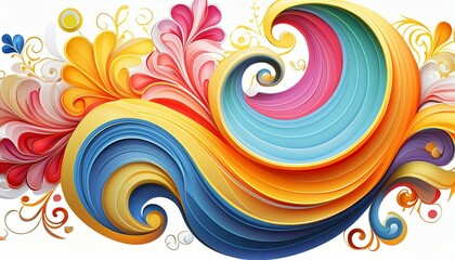 harmonious patterns swirling in an abstract shape isolated on a transparent background.