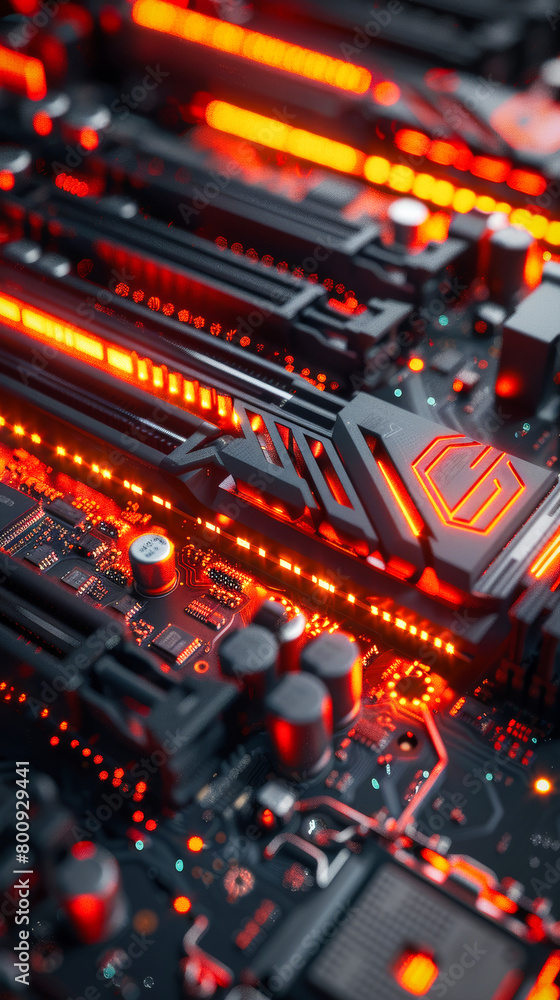 Poster a generic abstract high tech computer hardware closeup