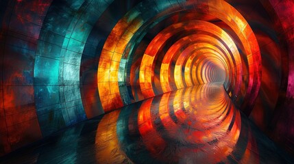 Dynamic Geometric Spectra of Futuristic Dimensions，A Lively Universe of Color Blocks in Transformation, Fusion, and Rebirth under Pulsating Lights ，Visionary Passage into Future Dimensions