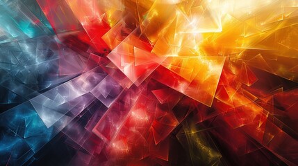 Dynamic Geometric Spectra of Futuristic Dimensions，A Lively Universe of Color Blocks in Transformation, Fusion, and Rebirth under Pulsating Lights ，Visionary Passage into Future Dimensions