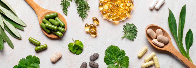 Natural vitamins, plant based supplements