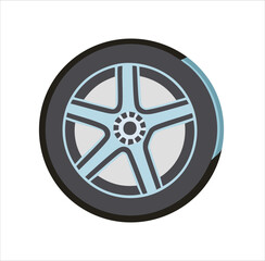 Car Tire Vector Icon for Maintenance Apps
