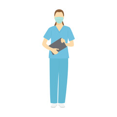 Vector illustration of hospital nurse on transparent background