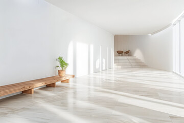 Fototapeta premium Elegant modern interiors in neutral tones with minimalistic decor. Interior design concept composition.