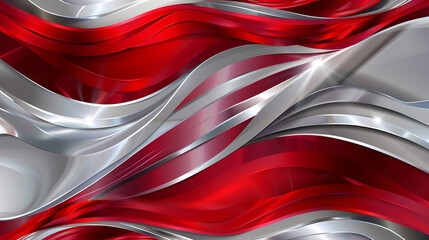 Premium Cherry Red and Pale Silver Abstract Vector Art.