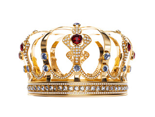 a gold crown with gemstones