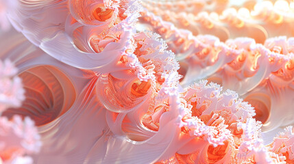 Mint green and aqua fractals weave with silver in an abstract underwater dreamscape.