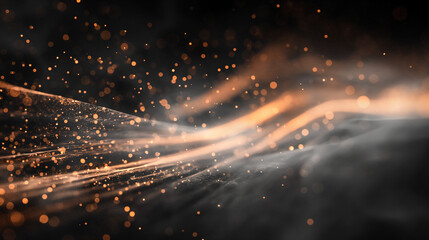 Obraz premium Abstract background of long explosure tale light on black ,Technology backgroud.