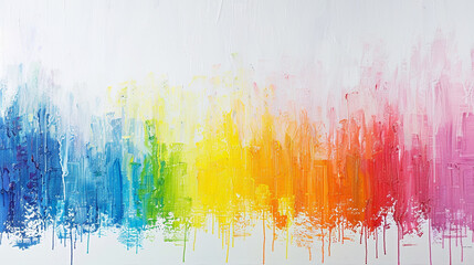 Intricately blended shades form a captivating rainbow pattern on a plain white canvas.