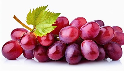 Red grape cluster isolated on white background. Clipping path. 