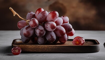 Red grape cluster isolated on white background. Clipping path. 