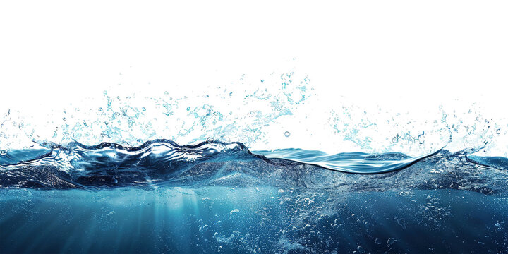 flowing water on transparent background