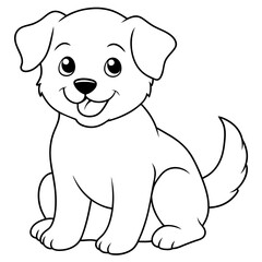Fototapeta premium Dog Coloring Book Vector Art illustration (35)