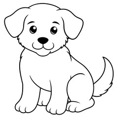 Dog Coloring Book Vector Art illustration (58)
