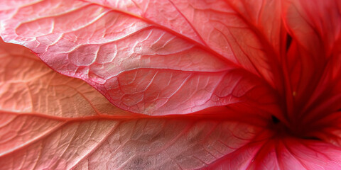 A closeup of pink and red  texture leaf  