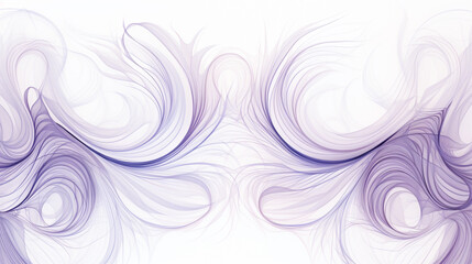 Intricate lavender-hued lines forming an elegant tapestry, evoking serenity and charm, isolated on solid white background."