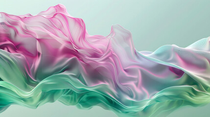Fluid Wave Design in Magenta with Green Accents
