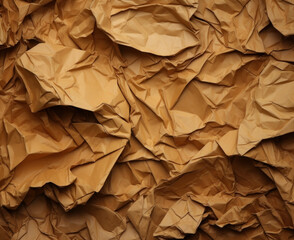 A close-up of crumpled brown wrapping paper with a worn, ideal for a vintage or grungy aesthetic.