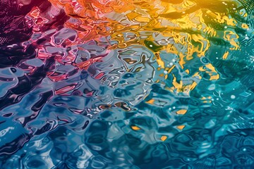 Vibrant Water Surface Ripple with Reflective Colors