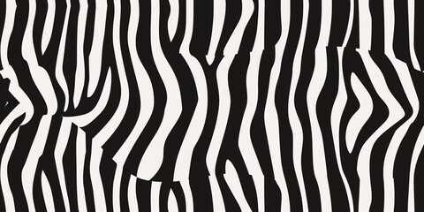 Sleek and continuous zebra stripes in a seamless skin pattern.