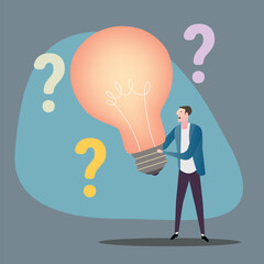 Businessman with light bulb 