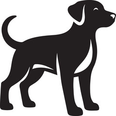 Black dog silhouette vector illustration for dog day.