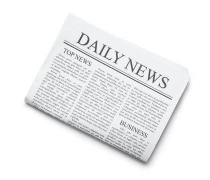 Daily newspaper on white background