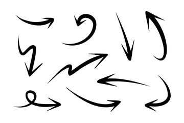 hand doodle arrow set, vector illustration
