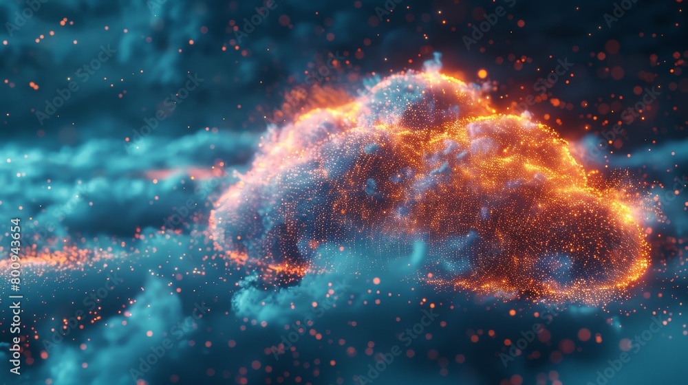Aufkleber cloud tech innovation in high-tech server room with glowing nodes boasts a futuristic design