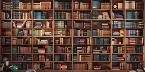 Bookshelf filled with lots of books