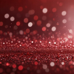 Red blurred abstract shiny valentines day background with bokeh effect, festive pink glitter sparkles