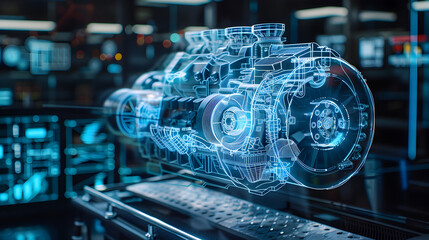 Hologram of Car Engine


