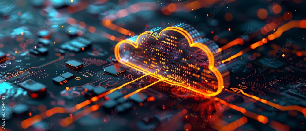 Poster secure finance corporation ensures encrypted cloud data flow from office, emphasizes security and te