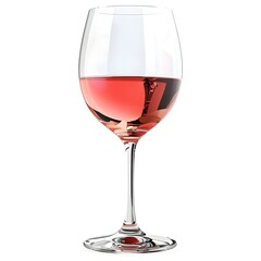 Glass with rose wine isolated ai generated image