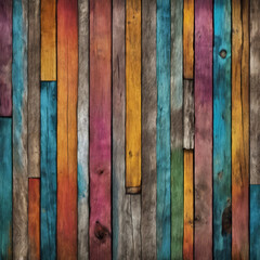 A weathered, textured wood background with vibrant colors.
