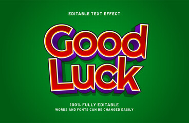 good luck editable text effect