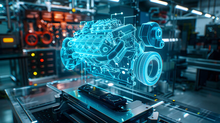 Hologram of Car Engine


