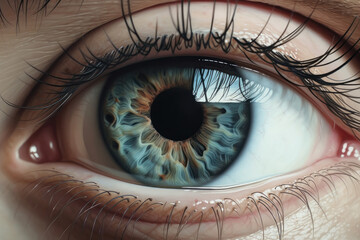 close view of female eye