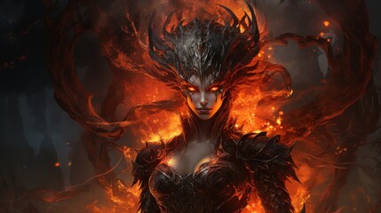 Fiery Demonic Warrior