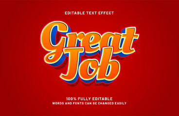 great job editable text effect
