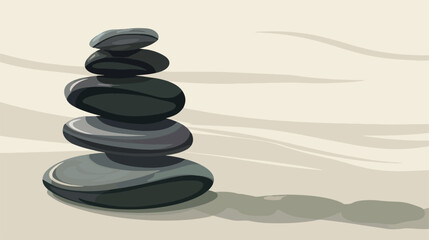 Stack of spa stones on light background Vector style