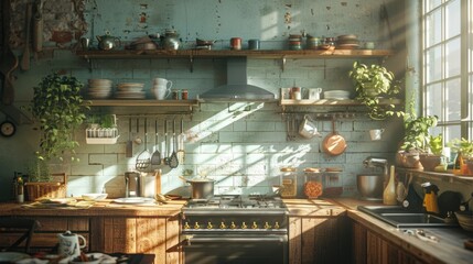 Rustic Kitchen Morning Light