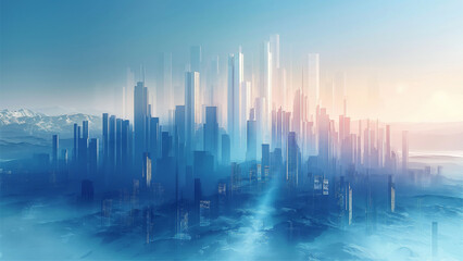 Abstract Modern Megacity Futuristic Background