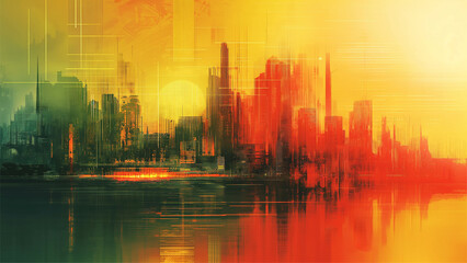 Fototapeta premium Abstract Modern Megacity Futuristic Background
