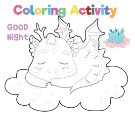 Coloring worksheet page. Educational printable coloring worksheet. Printable activity page for kids. Learning Game. Vector file.