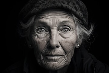 Fototapeta premium Weathered Face of Elderly Woman