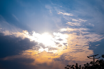 sunset over the city