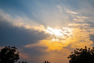 sunset over the city